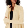 image:imageCable Stitch Womens LongSleeve RibKnit Cardigan with Thumbhole Open Front Oversized Loose Sweater Coat XSmall Warm Ivory